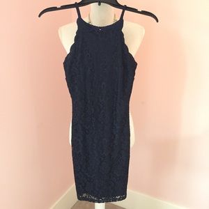 Navy Lace BCX body con dress